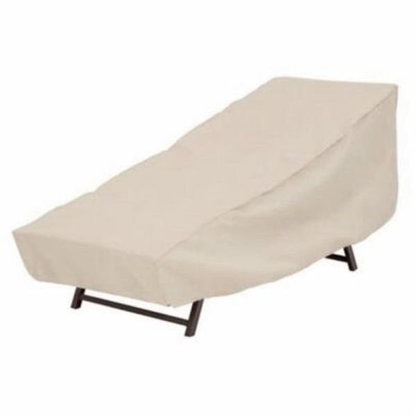 Mr. Bar-B-Q 28 x 76 x 30 in. 600 x 300D PE Elastic Taupe Chaise Cover 100823